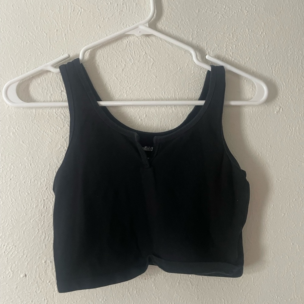 Wild Fable Black Sleeveless Crop Top